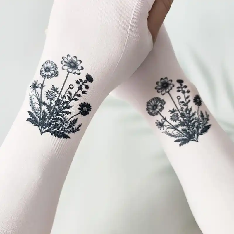 

2026 Summer New Fashionable Cool Solid Color Printed Ice Sleeves Outdoor Arm Protectors Multi functional Fashion Sleeves