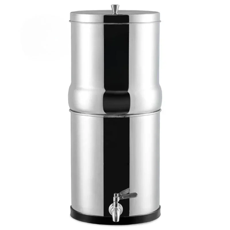 

Gravity feed water filter system with purification filter and home camping travel bracket