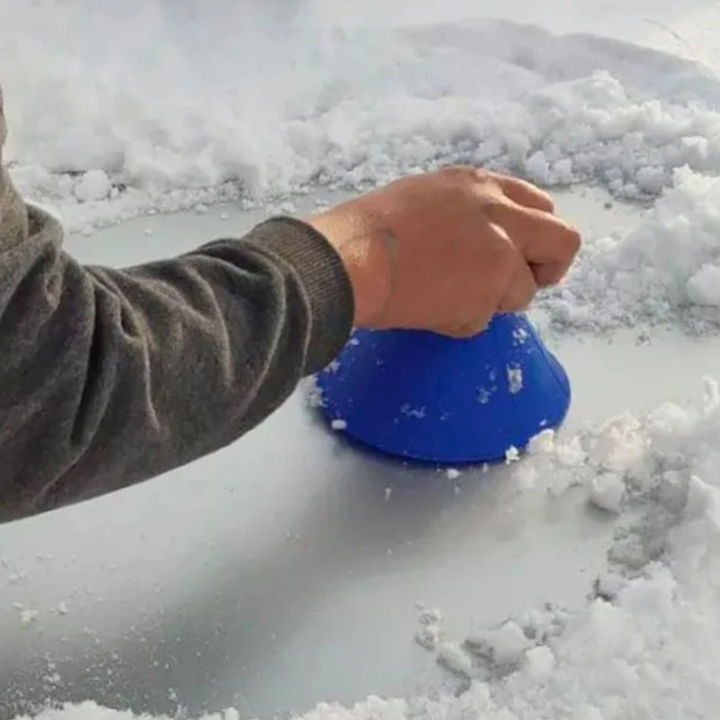 4pcs Car Window Windshield Magic Ice Scraper Funnel Snow Shovel, Car Circular Plastic Snow Shovel Snow Scraper Snow Removal Tool