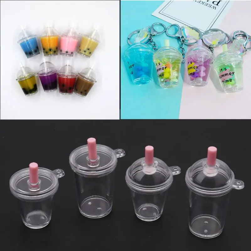 10Pcs Mini Frappuccino Cup Coffee Cup Dollhouse Miniature Simulation Plastic Cake Ice Cream Cups Keychain Jewelry Making