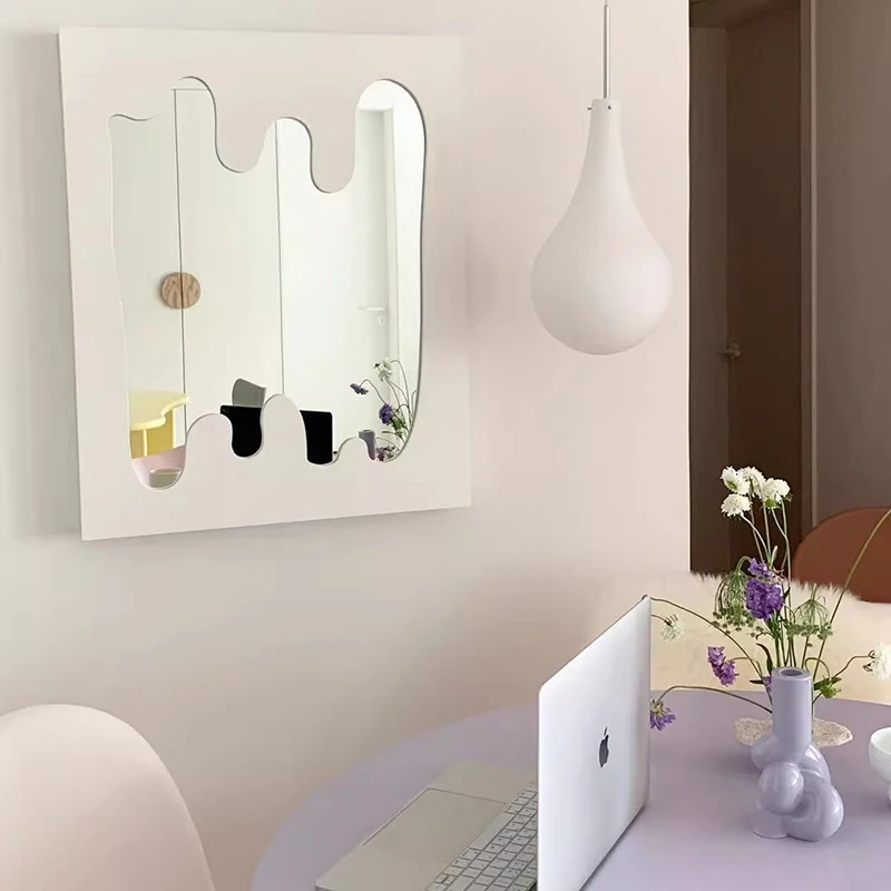 ZKorean Style Bedroom Mirror Modern Floor Long Full Body Mirror Standing Aesthetic Nordic Square Spiegels Living Room Decoration