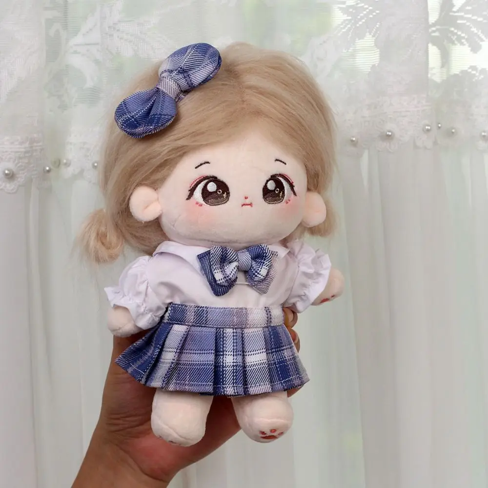 Spring Summer Cotton Doll Dress Princess JK Dress 20cm Cotton Doll Clothes Dress Up Headwear Idol Dolls Skirt