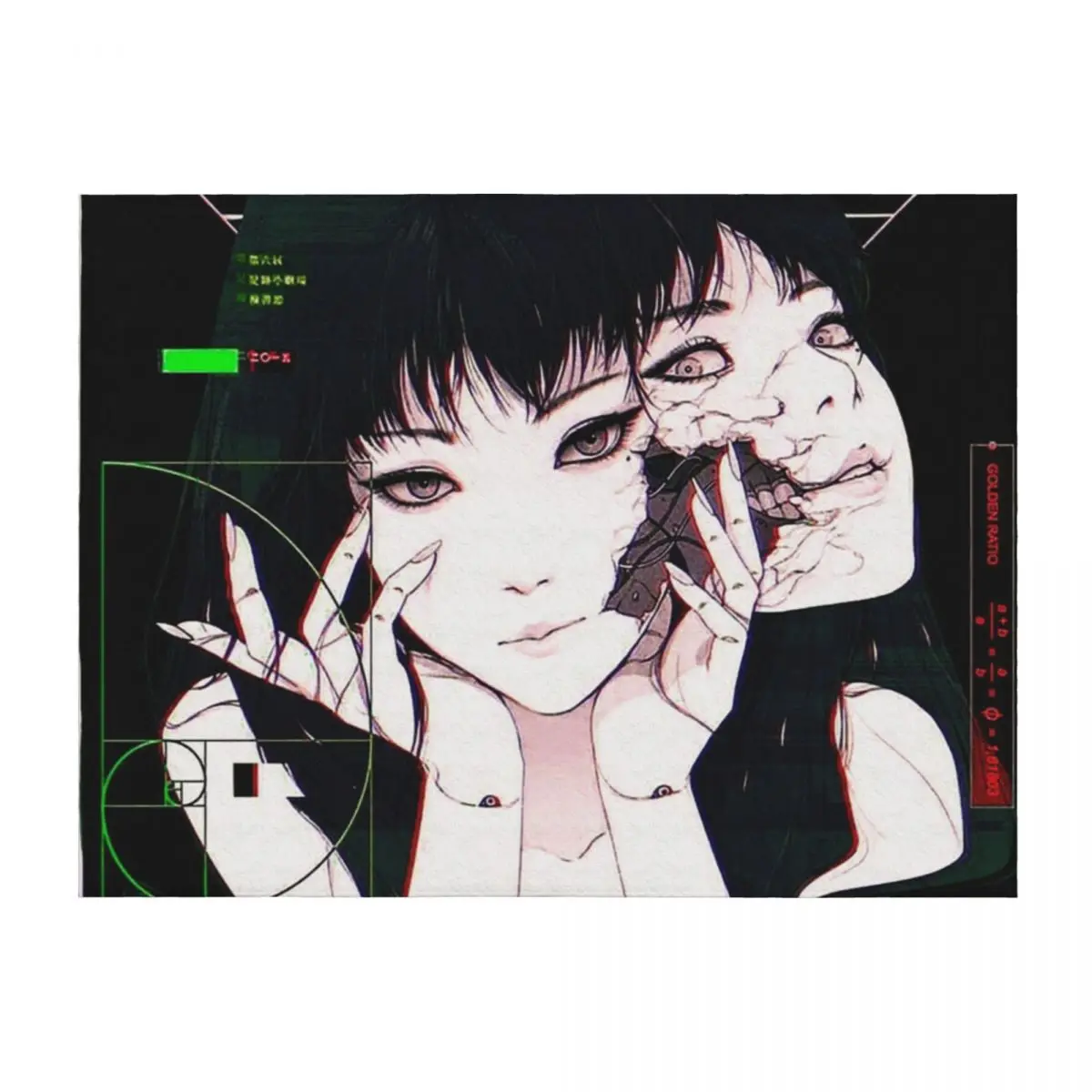 

Cyberpunk Vaporwave Cyborg Girl Throw Blanket For Baby Decoratives manga Plaid Blankets