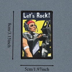 Parche táctico Let's Rock – Insignia velcro para mochila y ropa
