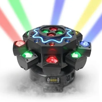 200W 8-Arm Head led Moving Stage Light RGBW DMX  pro dj lighting system Pvc Body Remote for Club Party disco lights