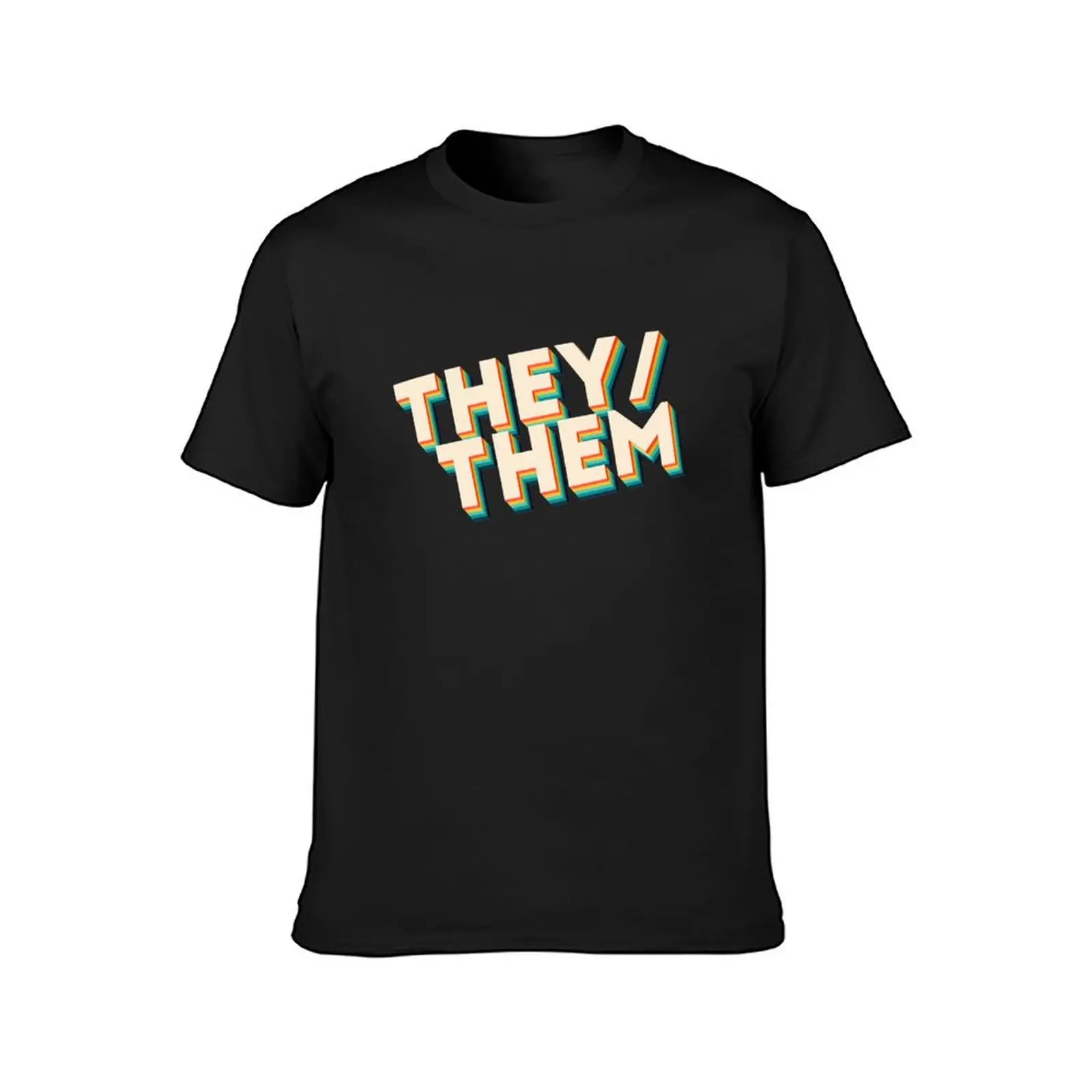 They/Them Retro T-Shirt summer top hippie clothes Short sleeve tee men