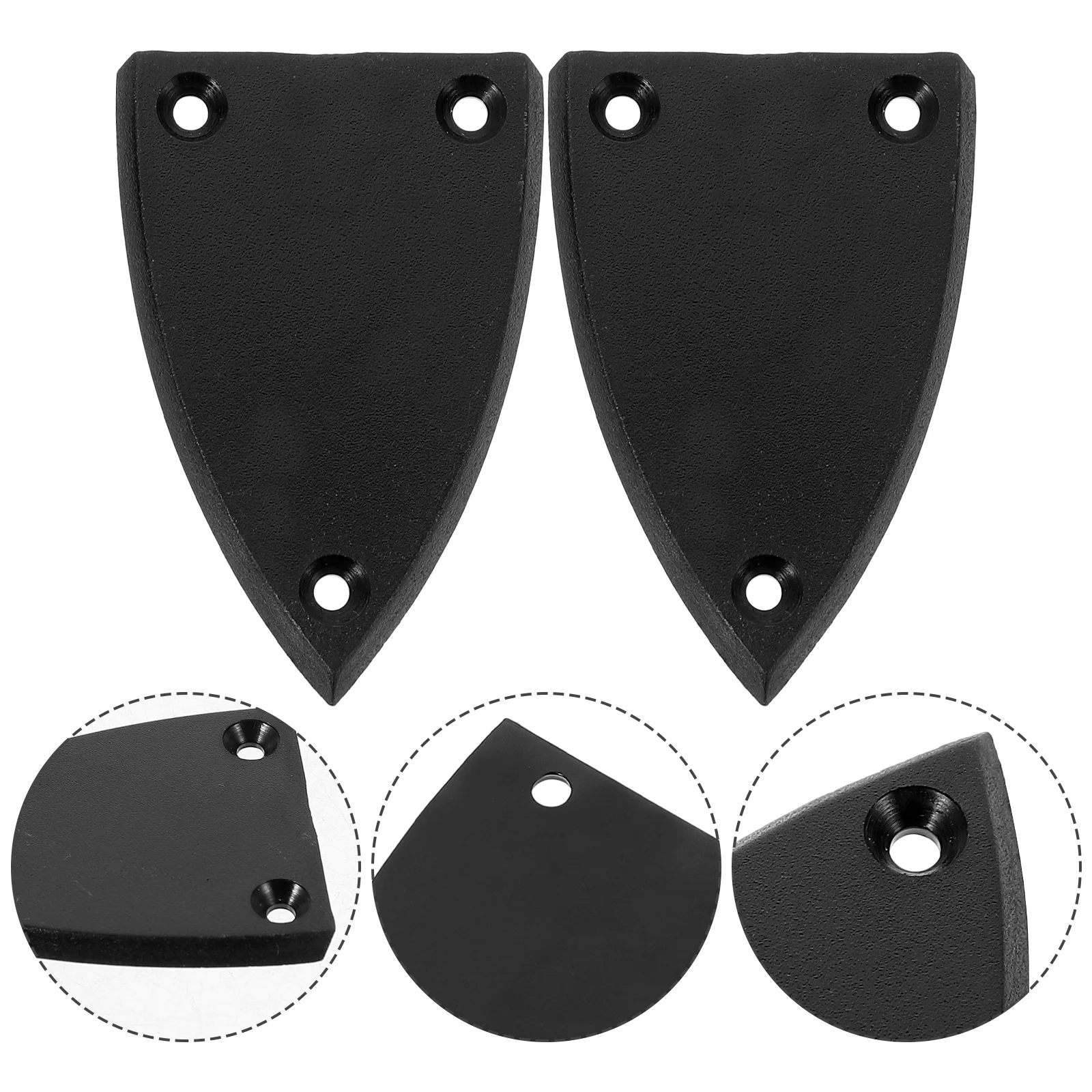 2 Pcs Guitar Tuning Lever Cover Truss Rod 3 Holes Plate Black Parts and Accessories for Electric