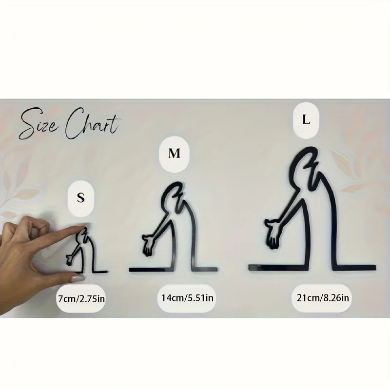 ملصق معدني حديث لغرفة المعيشة والمكتب وغرفة النوم - تركيب سهل التعليق - هدية تزيين المنزل للاستخدام الداخلي البسيط