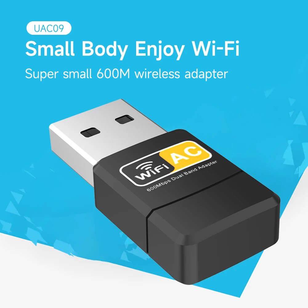 

PIX-LINK UAC09 600 Мбит/с двухдиапазонный USB Wi-Fi адаптер 2,4 ГГц/5 ГГц, беспроводная сетевая карта, режим MU-MIMO, режим AP, мини-дизайн для ПК и ноутбуков