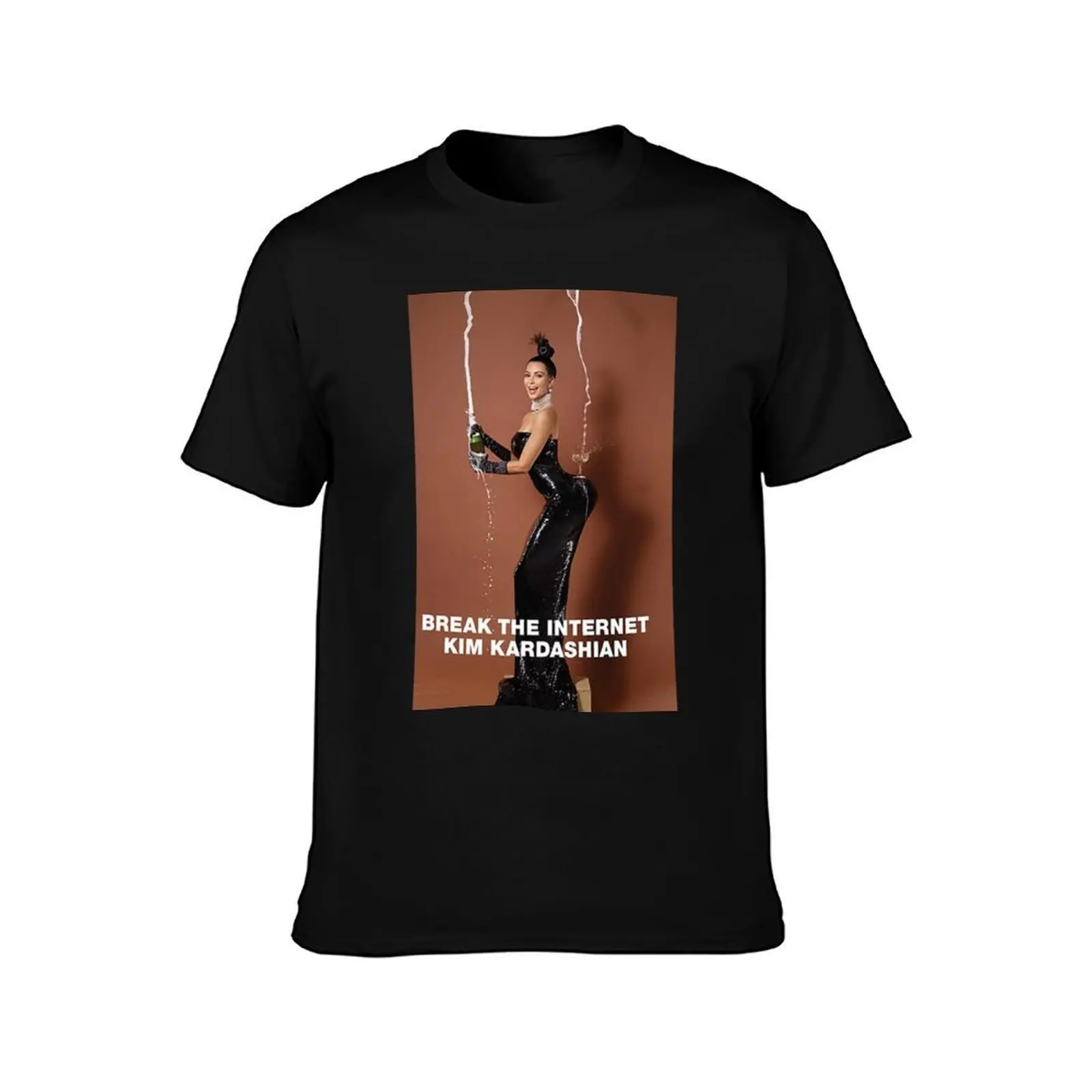 kim k paper magazine T-Shirt, Summer Casual Cotton Tee, Oversized Streetwear Tops, Vintage Graphic Print, Loose Fit Short Sleeve