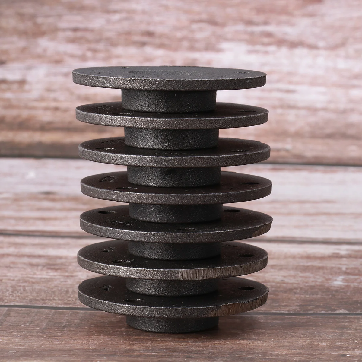 

10Pcs Wall Mounted Flange 25mm Malleable Threaded Floor Flange Iron Pipe Fittings Anti-Rust Industrial Use for Shelving Curtain