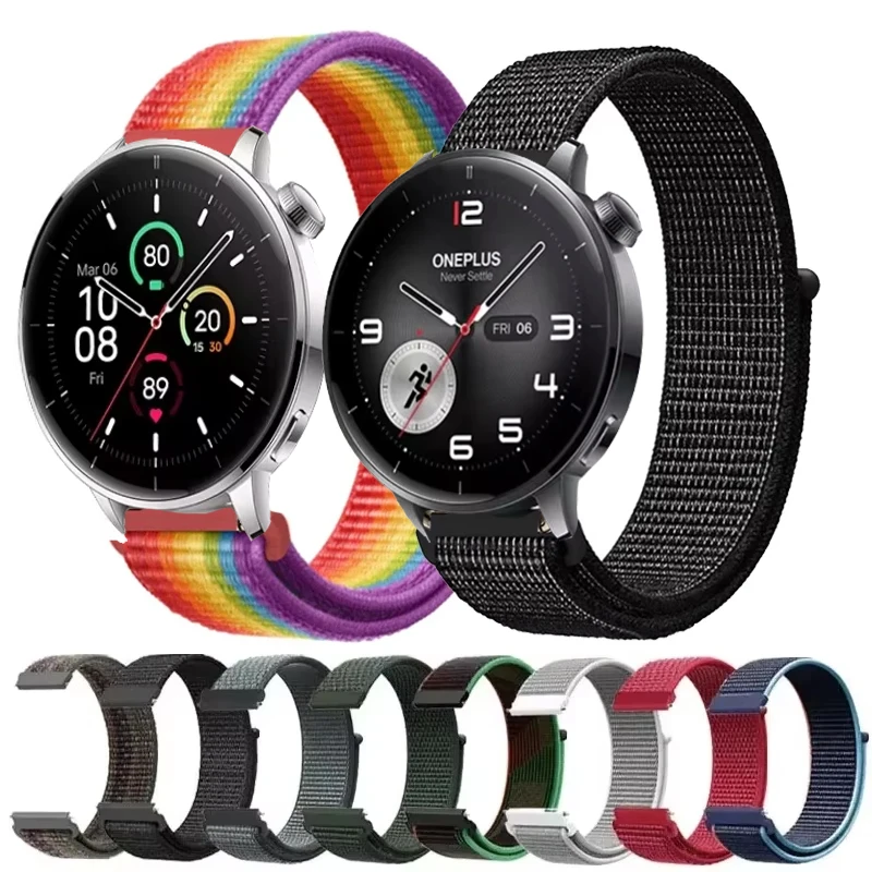 Boucle en nylon 22mm 18mm pour montre Oneplus 3 43mm, bracelet de sport pour montre Oneplus 3 2 2R/Oppo Watch 46mm/X X2/X2 Mini/Oneplus Lite