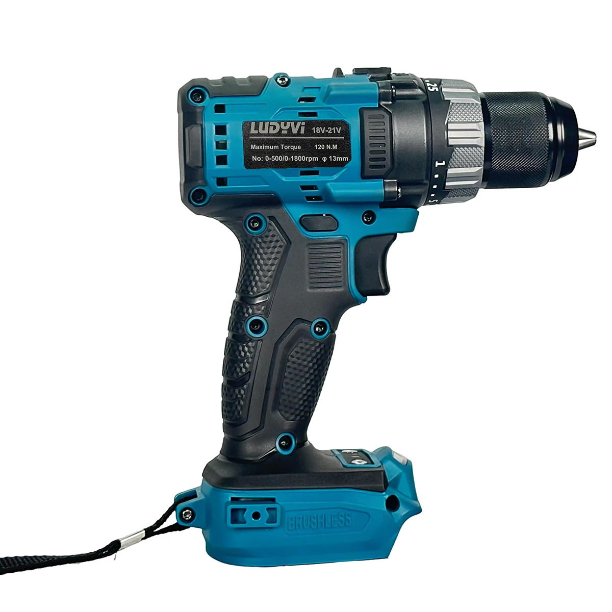 สว่านไร้สาย18V แบบไร้แปรงถ่านรองรับแบตเตอรี่ Makita 18V ไขควงไฟฟ้าทรงพลังขนาด13มม. 120N/ม. 25 + 3แรงบิด
