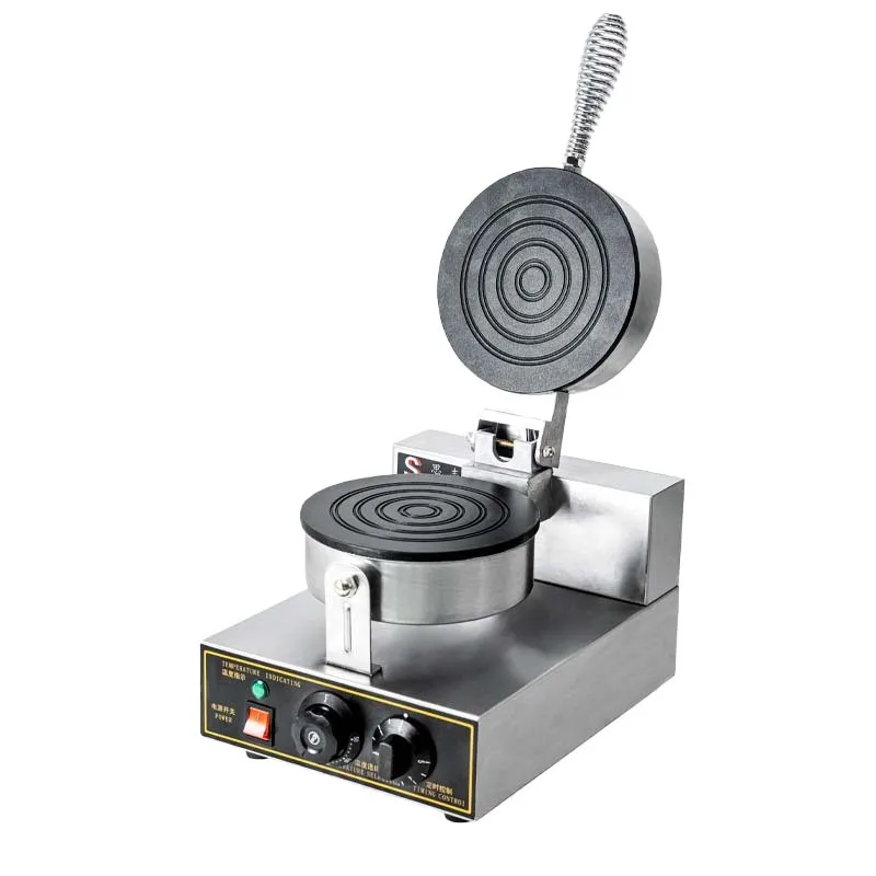 Single Head Electric Egg Roll Machine Round Flat Pancake Cream Baking Equipment Commercial Automatic Food Baker