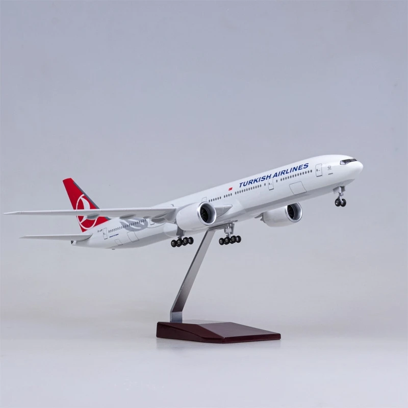 

1/157 Scale Plane 47cm Turkish Airways B777 Diecast Aircraft Models Resin Assemble Simulation Aviation Gift With Wheels & Light