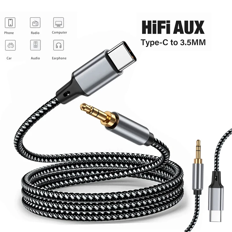 

USB C to 3.5mm Male Audio Cable USB A to 3 5 Jack AUX Adapter Wire Headphone Speaker Desktop TV Car Stereo Auxiliary Audio Line