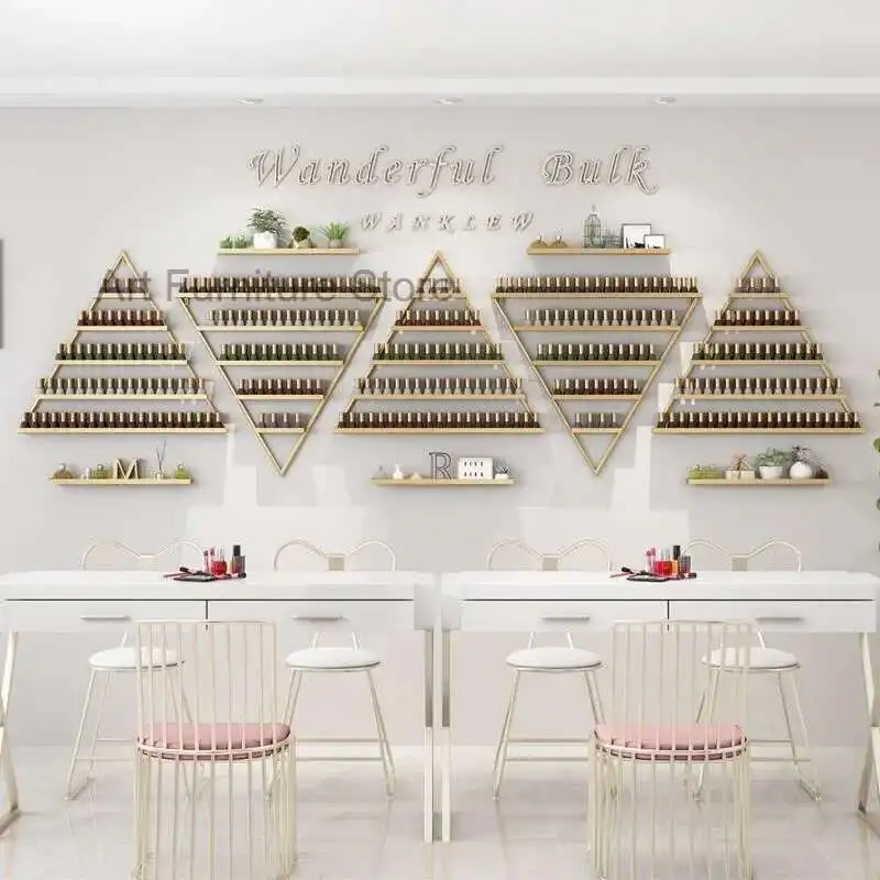 

Nordic Wall Storage Holders for Nail Polish Manicure Shop Iron Rack Nail Oil Shelf Organizer Metal Storage Rack Dropshipping