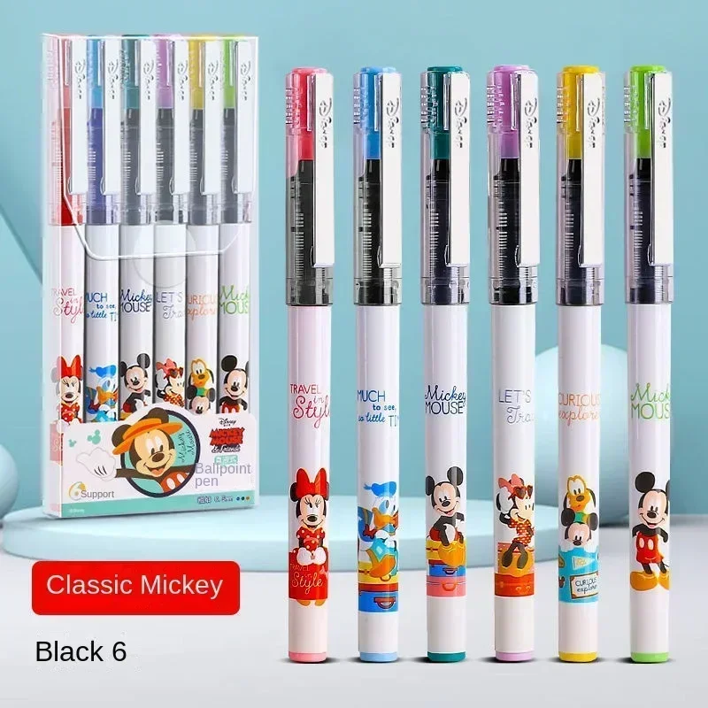 Disney mickey mouse simples dos desenhos animados gel caneta estudante escola escritório papelaria fino nib gel caneta grande capacidade de tinta caneta esferográfica presente