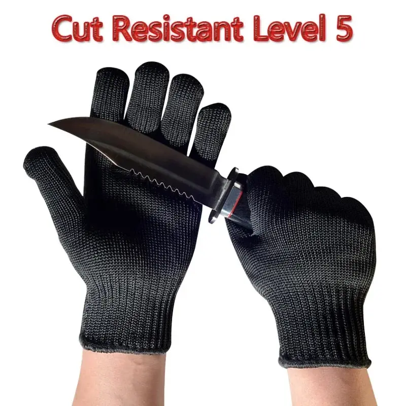 1 Pair Stainless Steel Wire Cut Resistant Anti-Cutting Safety Protective Gloves  Grade 5 steel wire industrial grade gloves