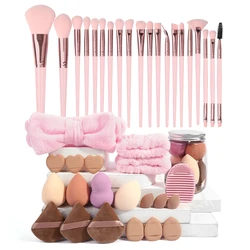 MAANGE 41pcs Makeup Tools Kit 20pcs Makeup Brushes 16pcs Blender Sponges & Storage , Brush Cleansing Pads Headband Wristbands