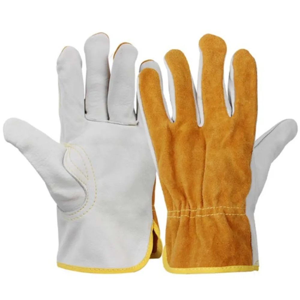 

1 Pair Security Protection Welding Gloves Safety Soft Leather Leather Work Gloves Durable Heat Resistant Welder Gloves