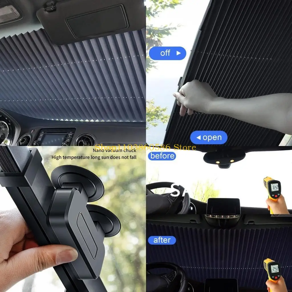 

242a Car Sun Shade Теплоизоляция УФ -защита Алюминиевая фольга Термическая изоляция легкая установка подходит для ветрового