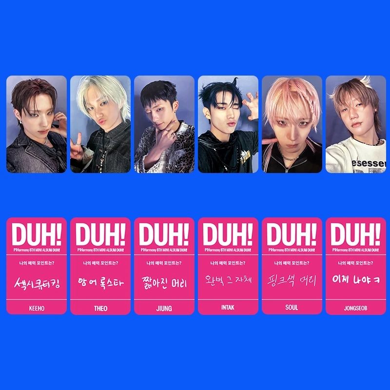6Pcs/Set Kpop P1HARMONY DUH! New Album Photocards THEO SOUL