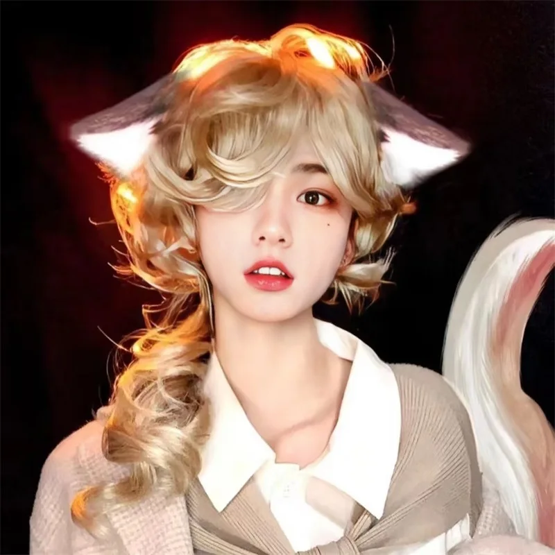 Cosplay Wig Gothic Style Wigs for Men or Women Trailing Long Curly Hair カーリーウィッグ Curls  Blonde Wig