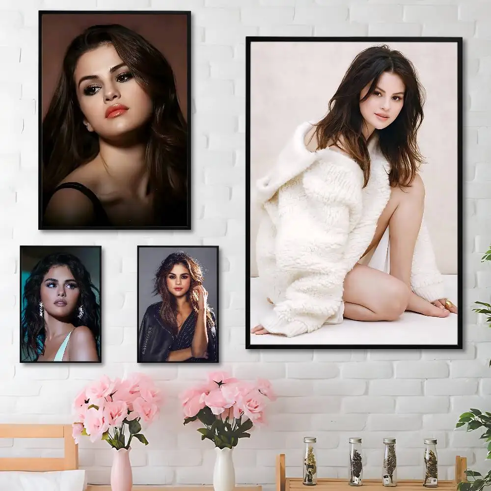 

S-Selena G-Gomezs Singer Poster Waterproof HD Wall Art Decal Self-Adhesive Aesthetic Decor For Home Living