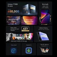 Tablette ALLDOCUBE iPlay 80 mini Pro 8,4'' 90Hz UNISOC T7300 16 Go (8 Go + 8 Go virtuels) de RAM 128 Go de ROM Android 16 6050 mAh 4G LTE 2
