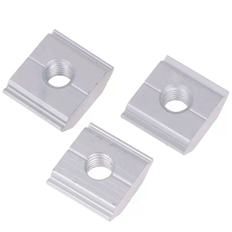 5pcs Bracket End Mid Clamp T-blocks Square Nuts M8 T-sliding Nut 21.2mm 22.3mm 23.7mm Solar Panel Mounting Aluminum Alloy