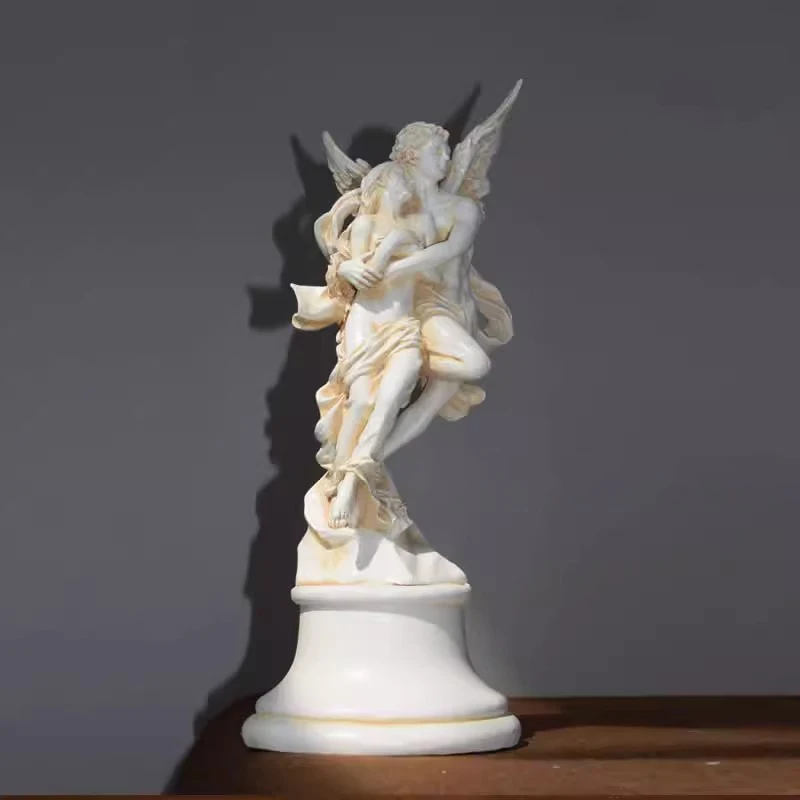 Ancient Greece Athena Goddess Sculpture Love God Resin Statue Roman Column Angel Poseidon Figurine Ornament Home Decoration Gift