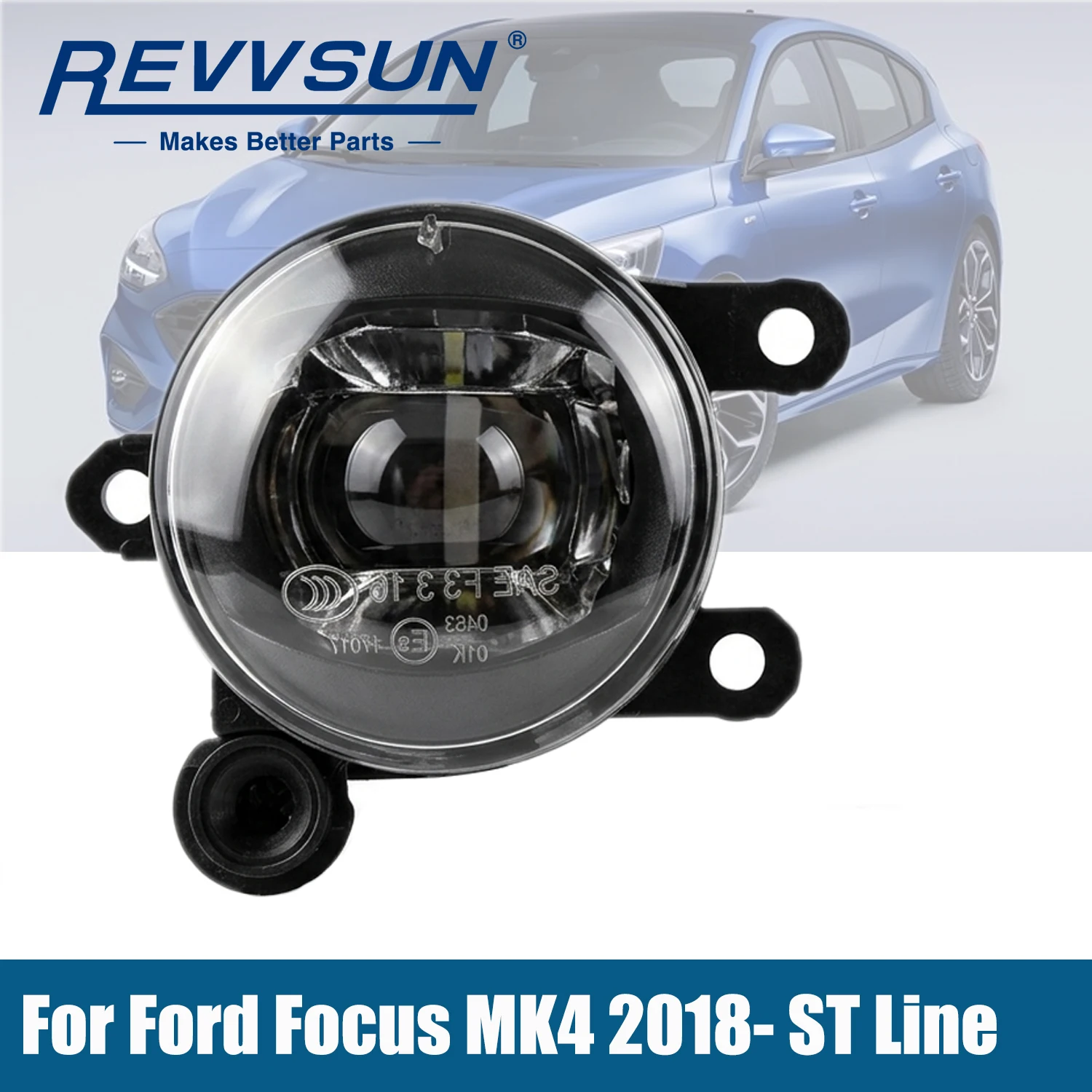 Front Fog Lamp Light Assembly Left Driver Side LH JX7B15A255AB For Ford Focus MK4 2018-2024 ST-Line Mondeo 2019 - Escape / Kuga