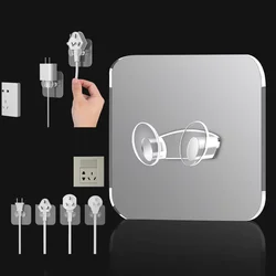 Wall Storage Hook Punch-free Power Plug Socket Holder Kitchen Stealth Hook Wall Adhesive Hanger for Bathroom