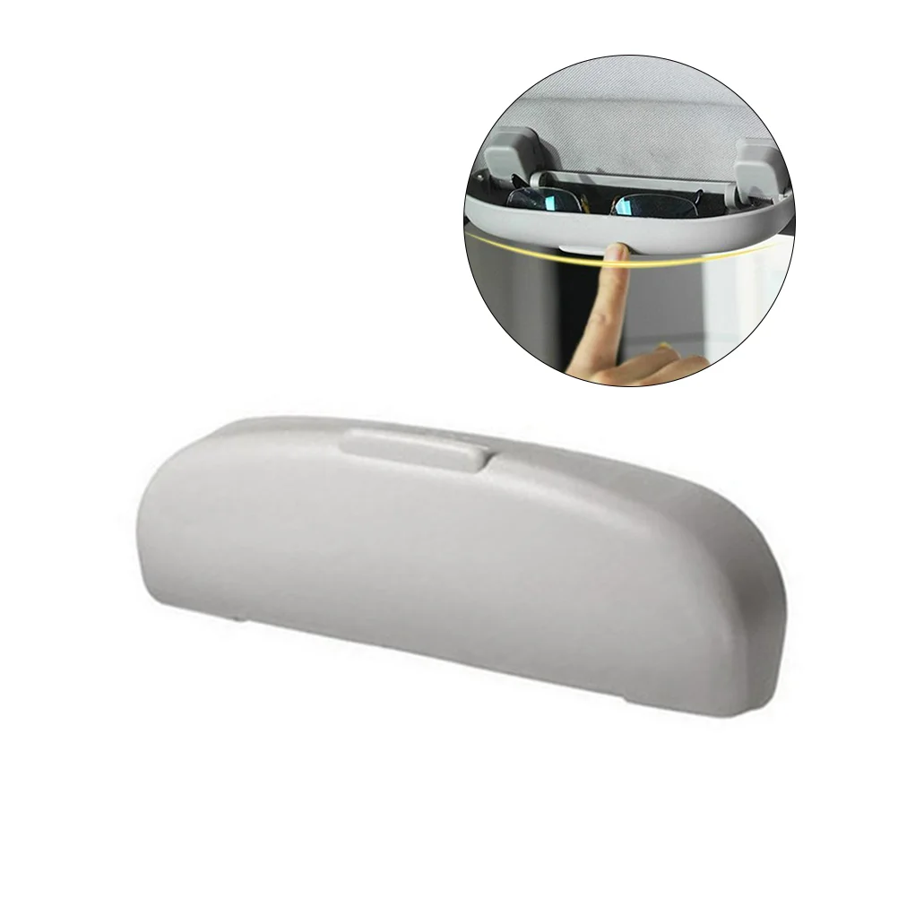 

Front Car Glasses Sunglasses Holder Case Storage Box Grey Easy Install Simple Practical Glass Storage
