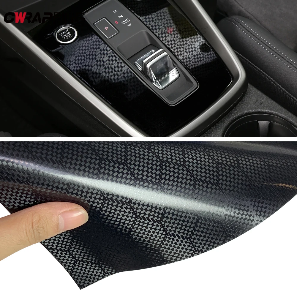 Carbon Fiber Sticker Waterproof Self Adhesive Black  Diamond Forged Carbon Film Color Change Film Stickers for Car Accessories
