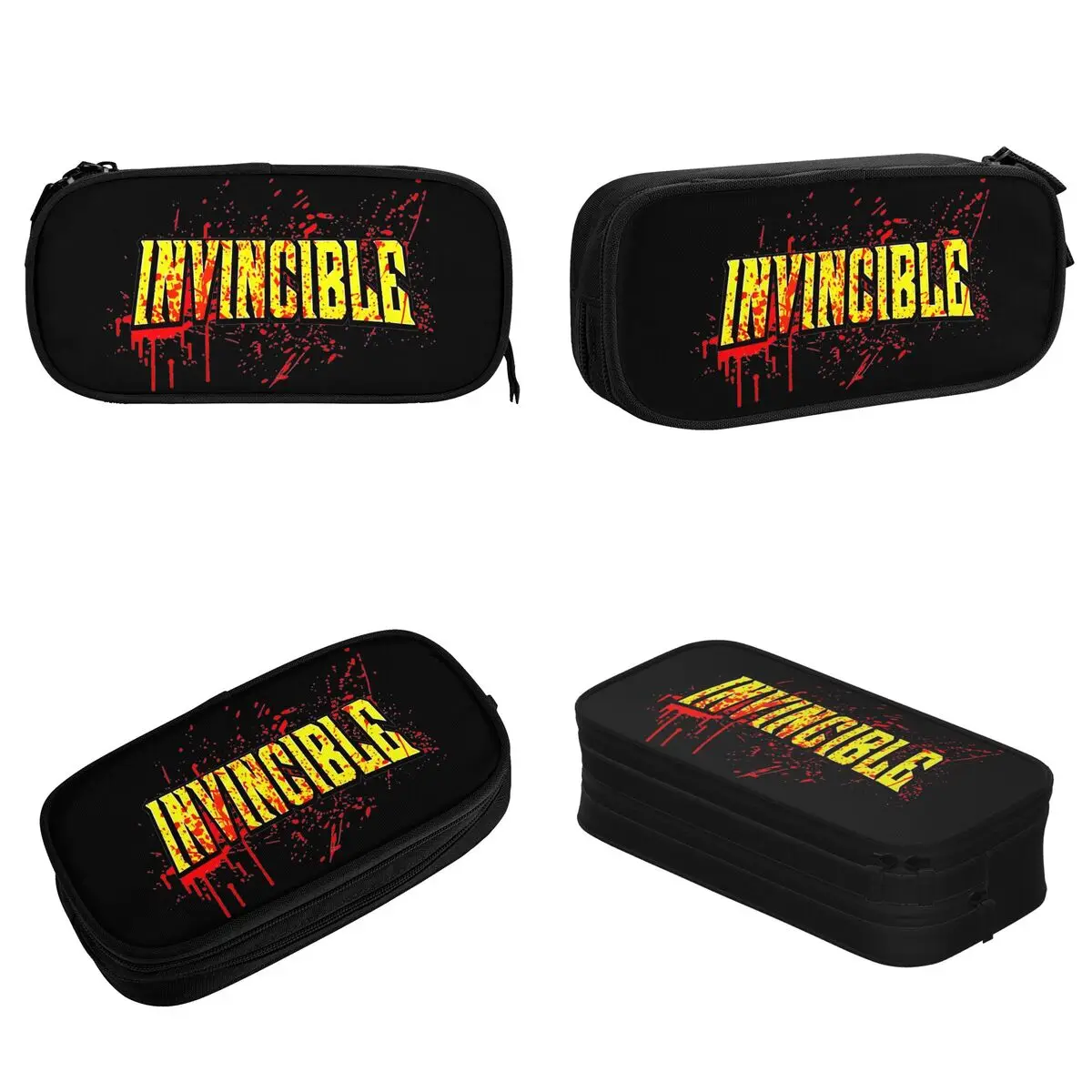 Fun Invincible Amazing Hero Anime Cartoon Logo Pencil Cases Pencil Box Pen Holder for Boys Big Capacity Bags Office Accessories