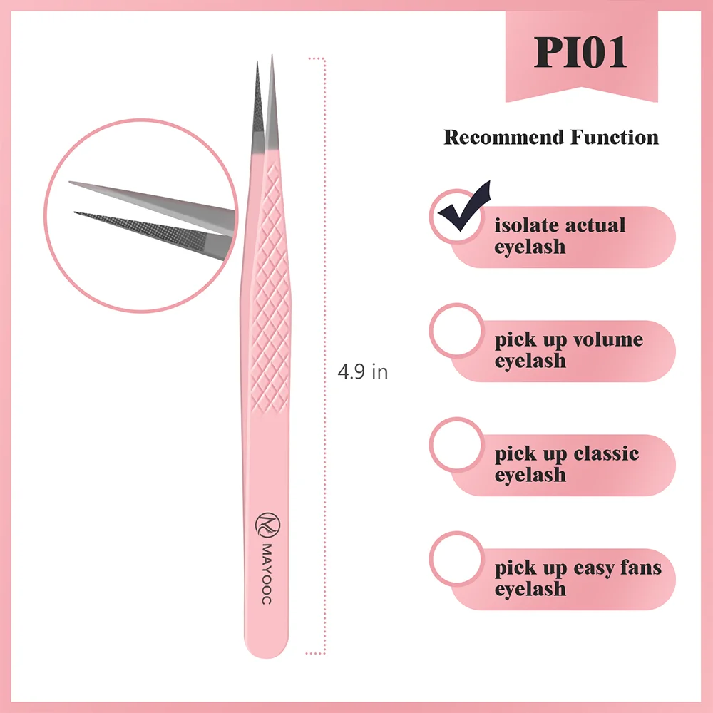 Wimpernverlängerungspinzette mit Faserspitzen, Wimpernkünstler, hochpräzise, superharte, antistatische Pinzette, Make-up-Tools, individuelles Logo – Detail 6