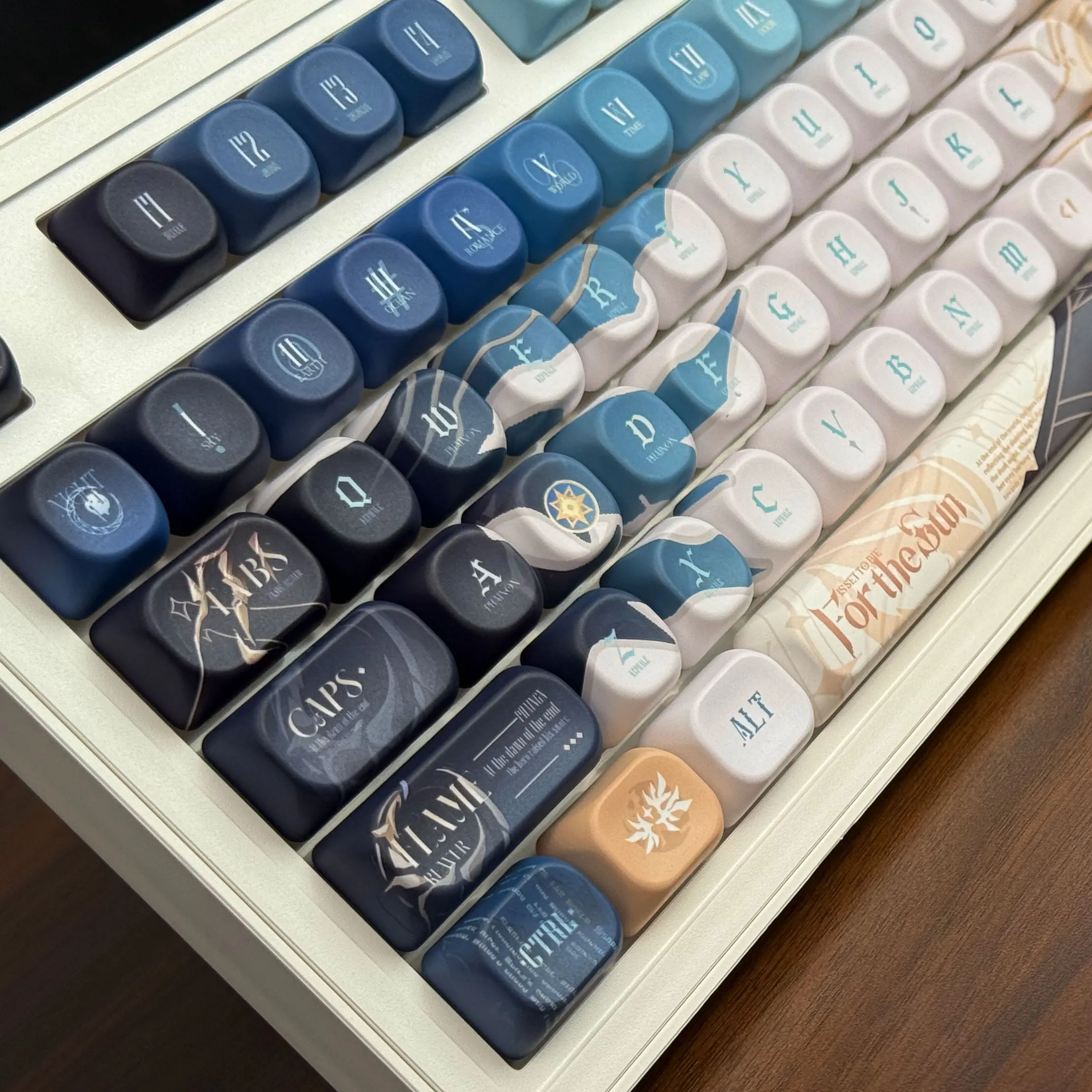 Honkai: Star Rail Keycaps Cherry MOA Profile Phainon Theme Anime Game Keycap PBT Sublimation Blue Gradient Custom Keyboard Caps