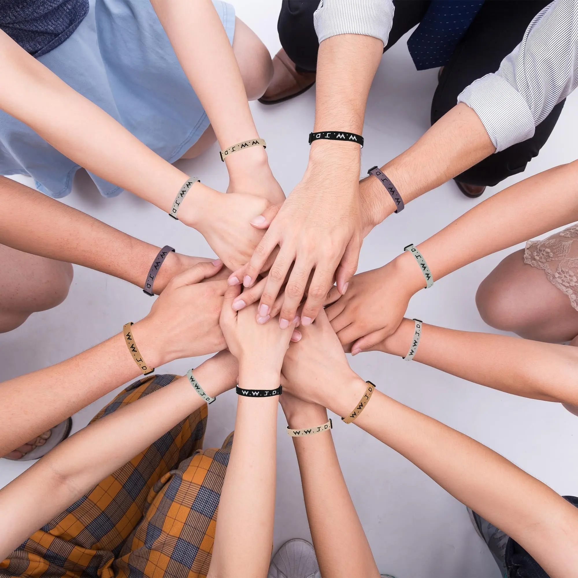 مجموعة أساور WWJD للرجال والنساء، هدايا يسوع المسيحية، أساور معصم قابلة للتعديل، ماذا سيفعل يسوع