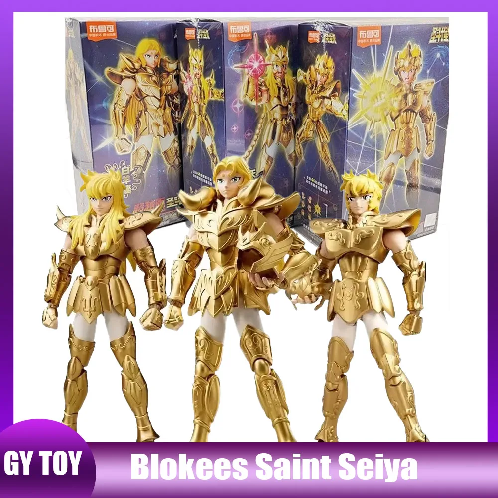 15cm Blokees Saint Seiya Champion Class Aries Mu Anime Figure Masami Kurumada Action Figure model toy Custom Kids Gift