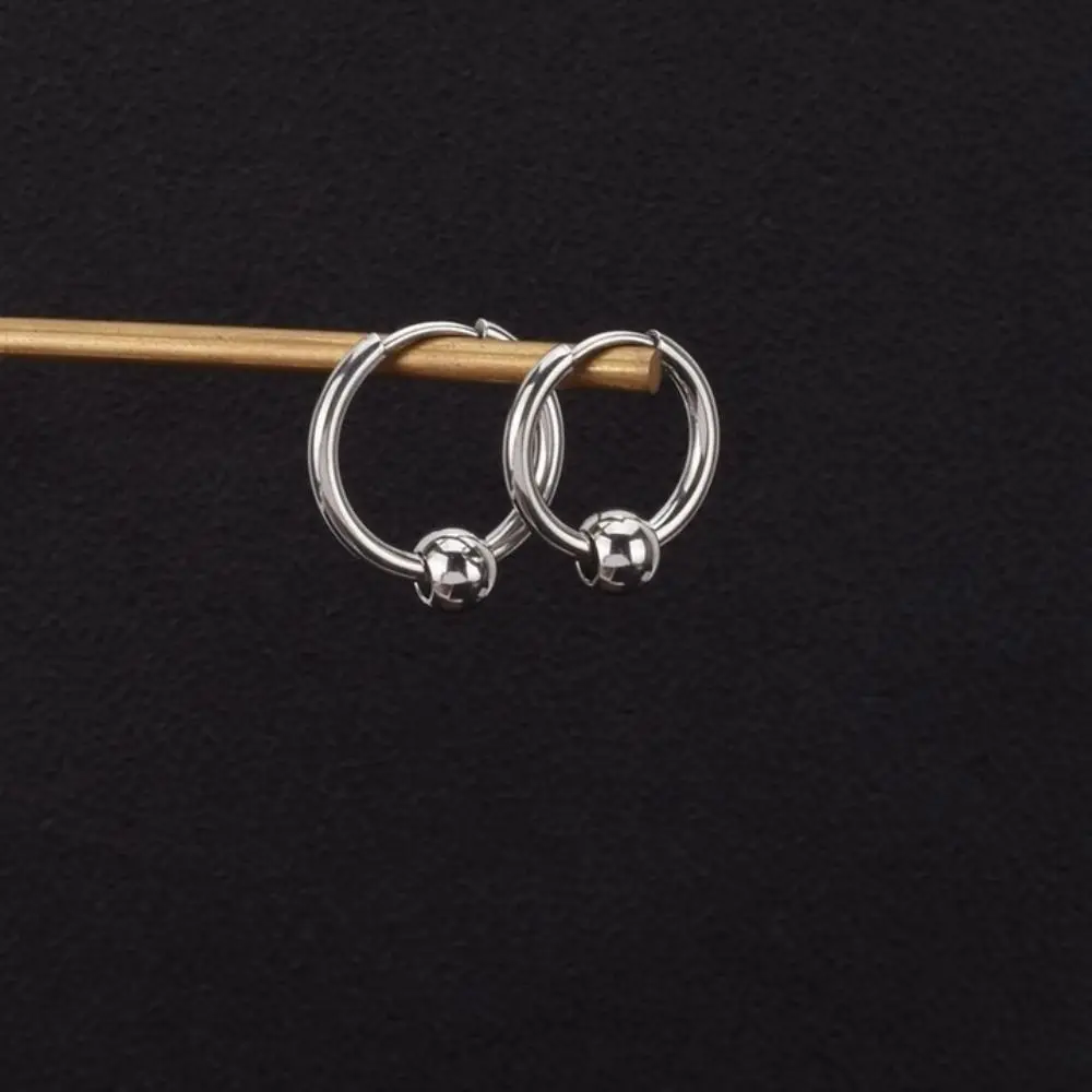 Male Accessory Golden Charm Punk Vintage Hip Hop Simple Men Jewelry Korean Stud Earrings Hoop Earrings Stainless Steel Earrings