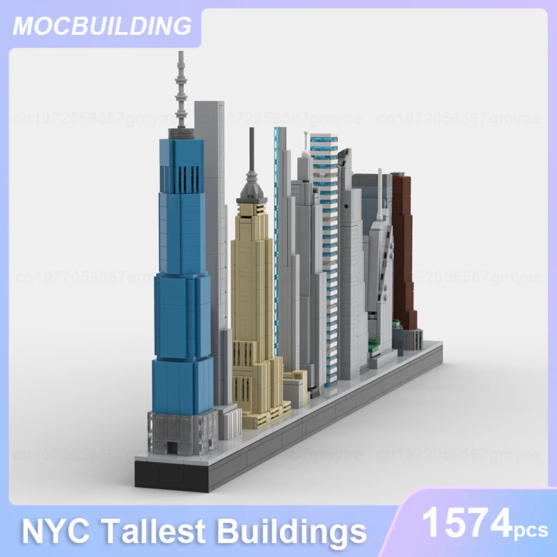 Tallest Buildings in New York City MOC Blocks DIY Assemble Bricks Architecture Model Educational Creative Xmas Toys Gift 1574PCS