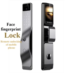 3D Face recognition fingerprint password door lock video intercom monitoring visual remote home smart door lock