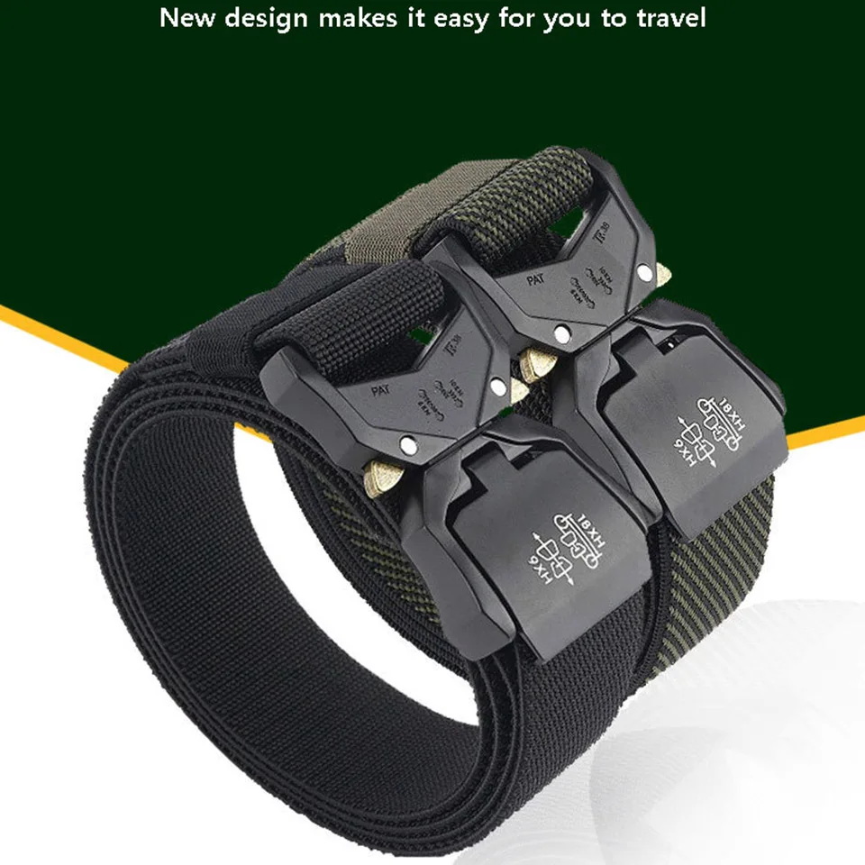 New 3.8cm Wide Alloy Buckle Woven Waist Belt For Men And Women Tactical Training High-Quality Military Hunting Commuting Belt