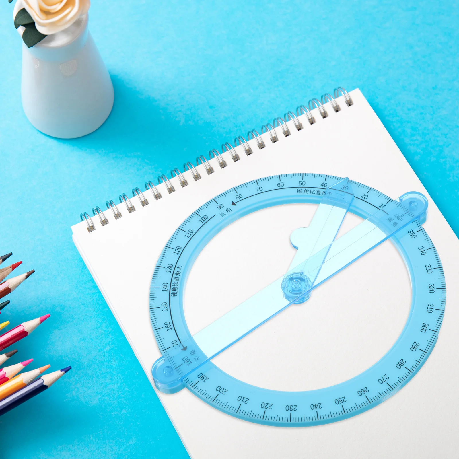 5 قطعة 360 درجة المنقلة سوينغ الذراع أداة قياس للرياضيات الهندسة صياغة حاكم طالب أدوات الرسم الهندسة #1