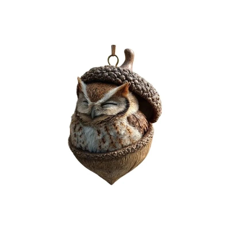 (قطعة واحدة) زينة عيد الميلاد من الأكريليك على شكل حيوانات مع توت أحمر، تعليق شجرة للمقصورة، عرض عطلة المزرعة