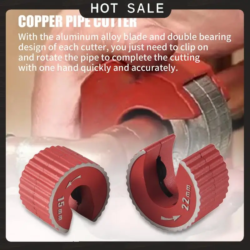 

24-Hour Delivery 2PCS 15Mm & 22Mm Copper Pipe Cutter Mini Auto Pipe Slice Tool Zinc Alloy Tube Cutter For Cutting Copper Aluminu