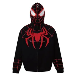 Sudadera con capucha de Spiderman para hombre y mujer, abrigo con estampado DigItal 3D, cremallera completa, Hip Hop, Y2K, Cosplay