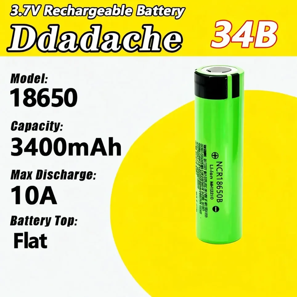 Batteria al litio ricaricabile 18650 NCR18650B 34B 3400mAH 3,7V per torcia, fotocamera, giocattolo, auto, cacciavite, celle e batterie